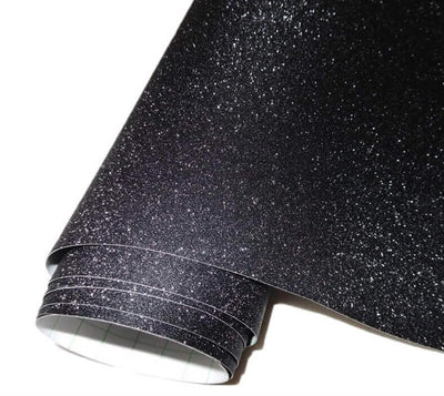 Mat Glitter Zwart Folie